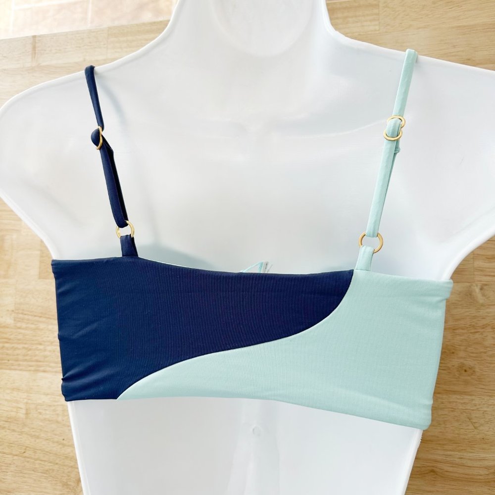 Nwot L*Space Dani Color Block Top Blue M Swim Bik… - image 7